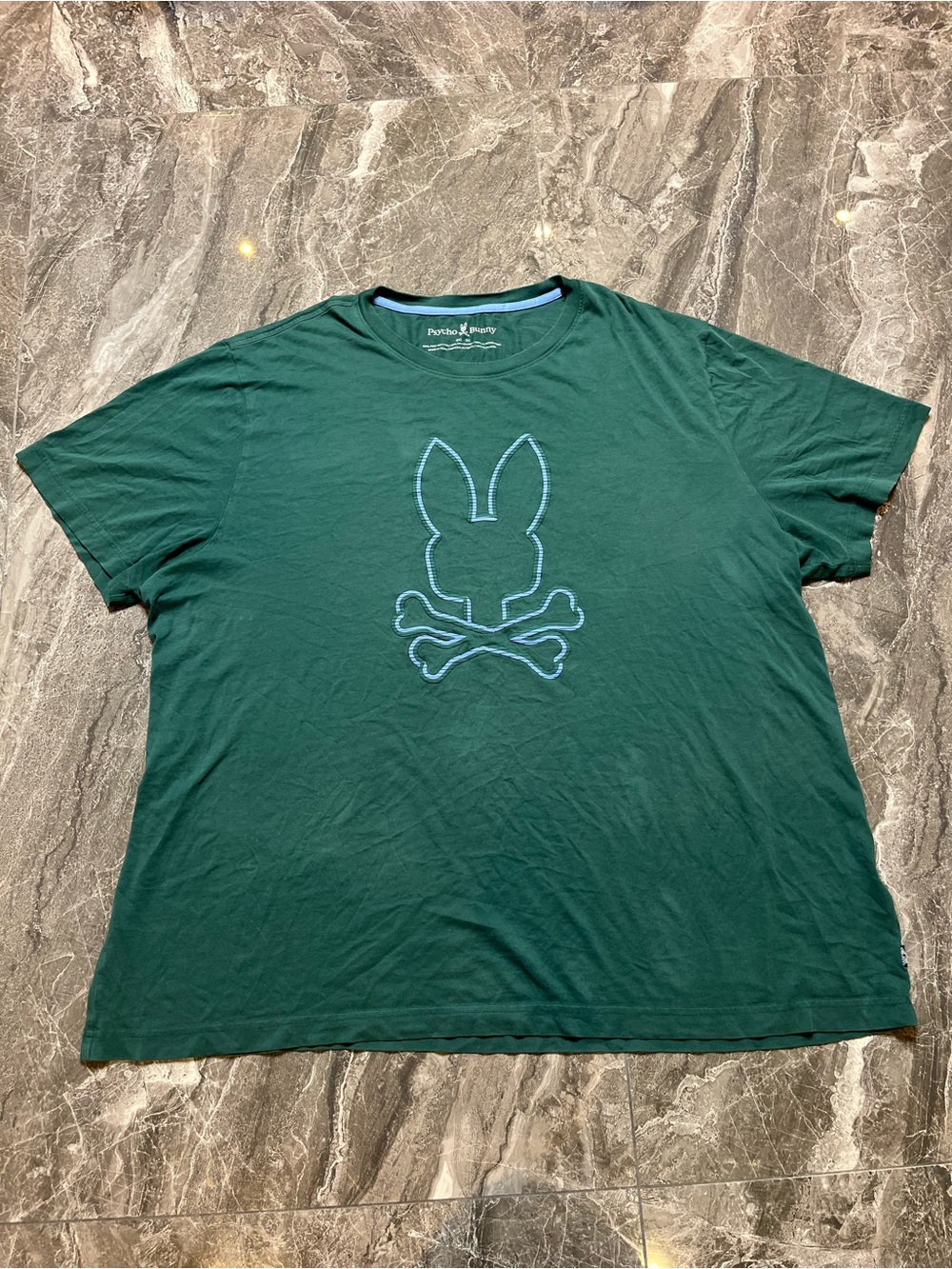 Psycho Bunny Shirt Mens 3XL Green Big & Tall Pima Cotton Graphic Tee Size 9